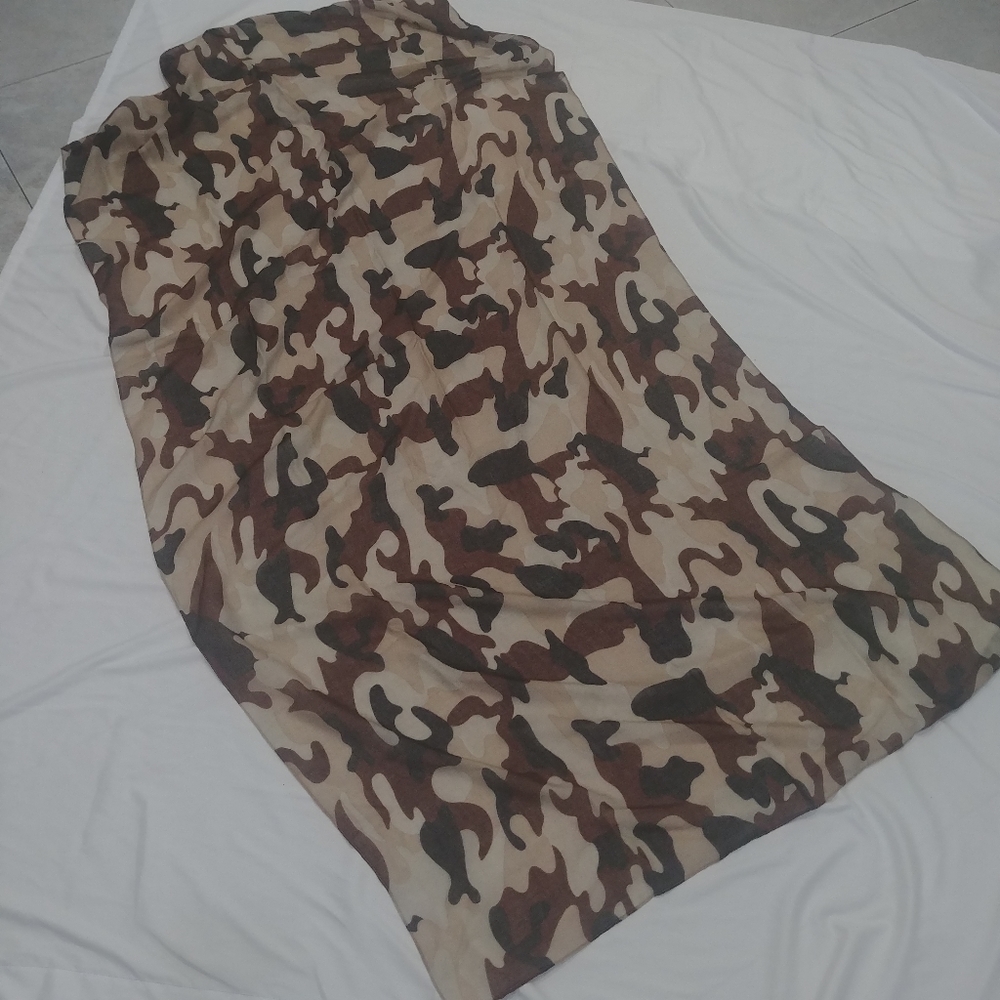 Camo oversized Scarf 100% vicose lightweight black beige brown neutral